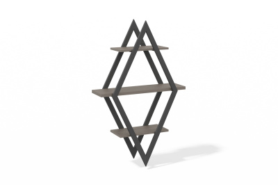 Полка настенная (файнлайн средне-серый, серый муар)