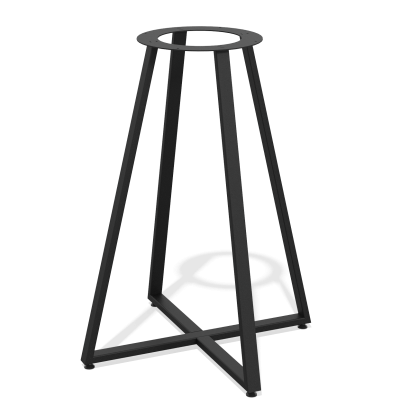 Подстолье (Стол барный высокий на металлокаркасе на четырёх ножках Афины) (черный муар)