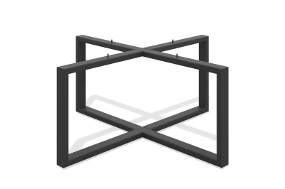 Подстолье Таллин профиль 50х25мм (Журнальный столик круглый металлический на четырёх ножках) (черный муар)