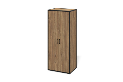 Шкаф 600х800х2000 (дуб канзас, черный муар)