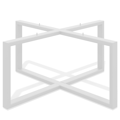 Подстолье Таллин профиль 50х25мм (Журнальный столик круглый металлический на четырёх ножках) (гладкий белый)