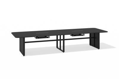 Стол переговорный модульный (3200x1000, черный графит, черный муар)