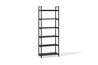 Стеллаж модульный 6 полок со скобой (черный графит, черный муар, 750x500x2000)