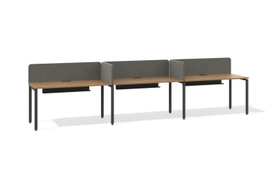 Бенч система на 3 места в один ряд П-образное подстолье