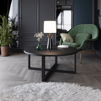 Журнальный столик круглый металлический на четырёх ножках Таллин