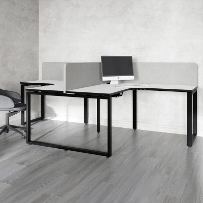 Бенч-система угловая модульная на 2 рабочих места с О-образным каркасом