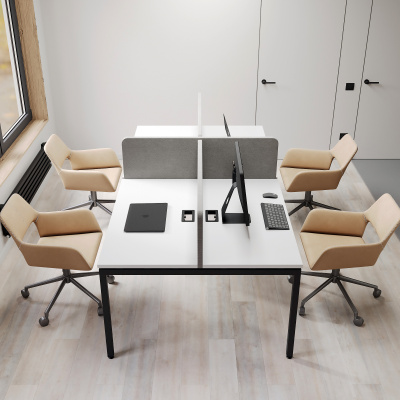 Бенч система на 4 рабочих места П-образное подстолье