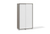 Шкаф для одежды (раздвижные двери) 600х1200х2100 (Фасад: белый премиум, Корпус А: файнлайн средне-серый, Корпус В: файнлайн средне-серый, белый муар)