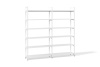 Стеллаж модульный 6 полок со скобой (белый премиум, белый муар, 2000x500x2000)