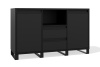 Тумба низкая 450x1230x750 (2 двери, 2 ящика) (Фасад: черный графит, Корпус А: черный графит, Корпус В: черный графит, черный муар)
