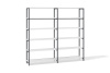 Стеллаж модульный 6 полок без скобы (белый премиум, серый муар, 2000x500x1865)