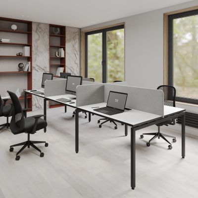 Бенч система на 6 рабочих мест П-образное подстолье