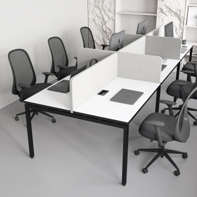 Бенч система на 6 рабочих мест П-образное подстолье