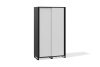 Шкаф для одежды (раздвижные двери) 600х1200х2100 (Фасад: белый премиум, Корпус А: черный графит, Корпус В: черный графит, черный муар)
