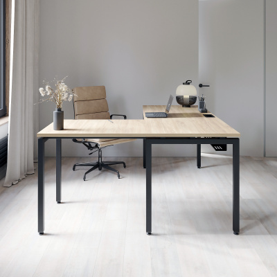 Угловой офисный стол П-образное подстолье (1,5мм)