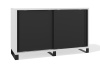 Тумба низкая 450x1230x750 (раздвижные двери) (Фасад: черный графит, Корпус А: белый премиум, Корпус В: белый премиум, черный муар)