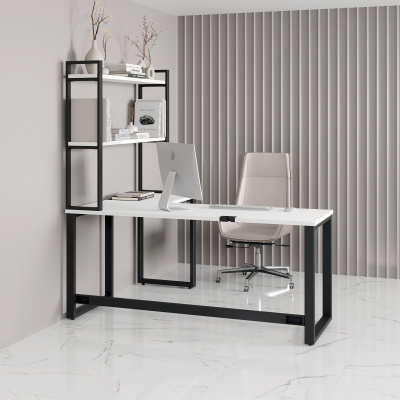 Стол компьютерный домашний О-образное подстолье с этажеркой