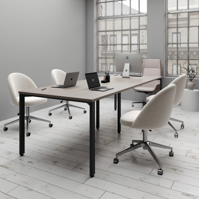 Прямой стол Лебер для переговоров с узкой промежуточной опорой